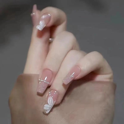 3D Diamond Coffin Press-On Nails