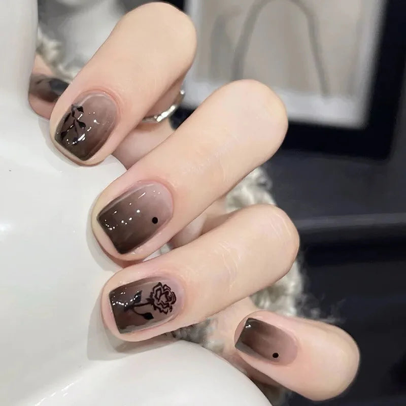Black Bow Ballerina Press-On Nails