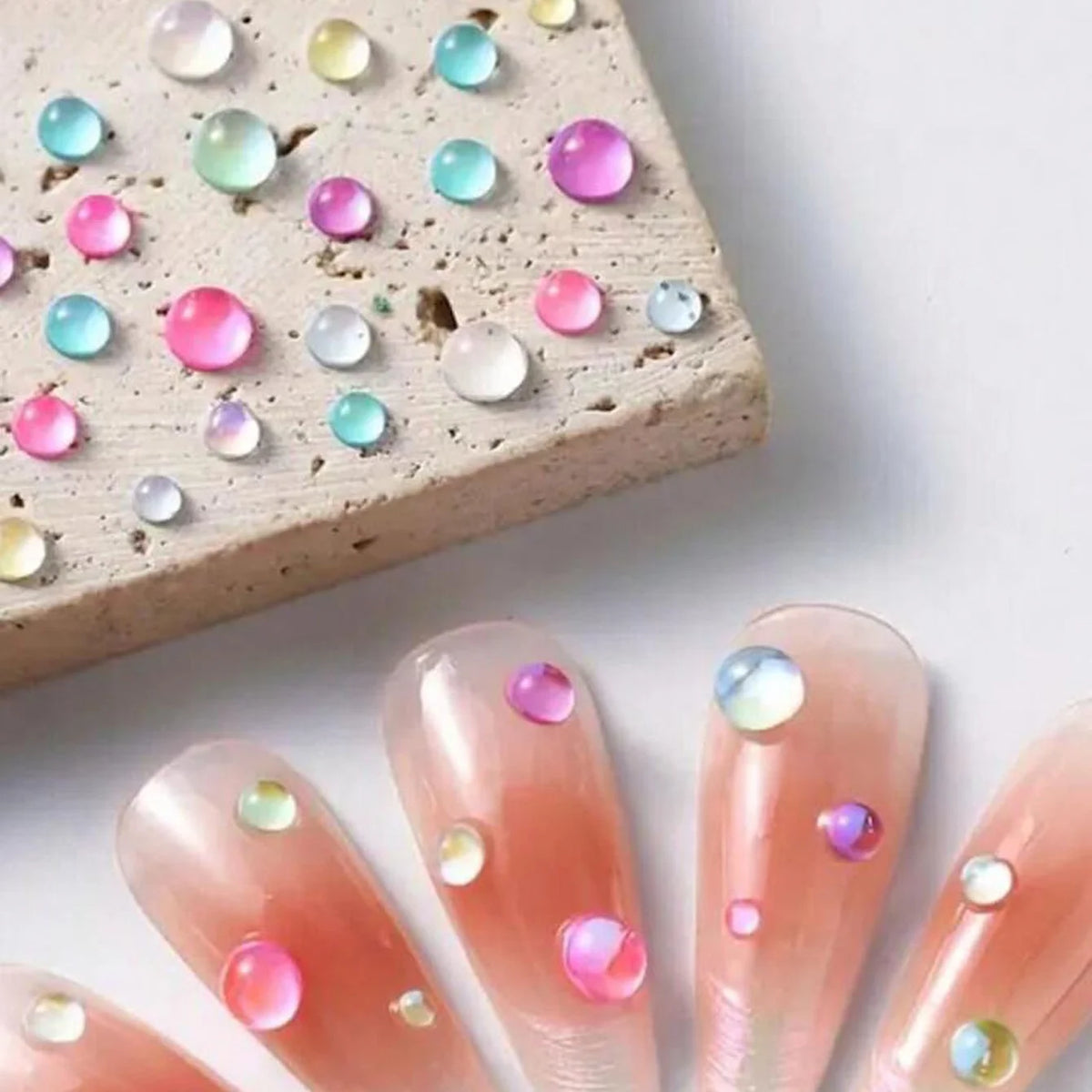 Mermaid Bubble Aurora Glass Nail Charms