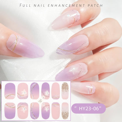 59 Style of Nail Stickers 1Sheet Rhinestones Fashion Nail Wraps Self Adhesive Manicure Decoracion DIY Full Cover Nail Sticker#5-