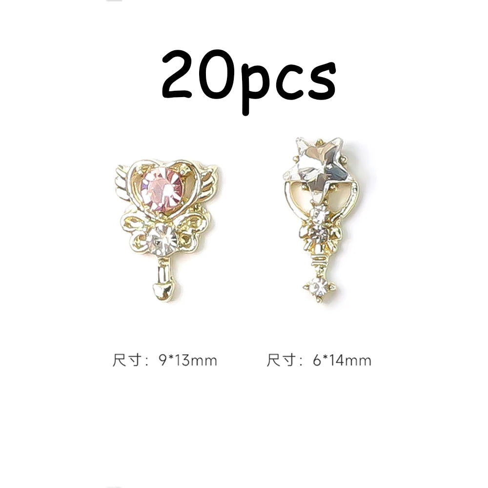 30/20/10PC Pink Ribbon Resin Bow Parts Nail Charms Mix-Style Bow Rhinestone Jewelry 8-12mm Y2K Accessory for DIY Manicure Decora