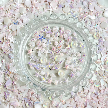 Ocean Theme Shell Starfish Nail Gems 50pc