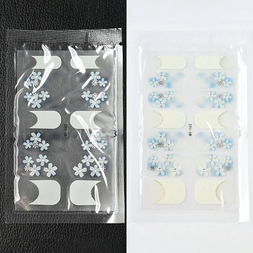59 Style of Nail Stickers 1Sheet Rhinestones Fashion Nail Wraps Self Adhesive Manicure Decoracion DIY Full Cover Nail Sticker#5-