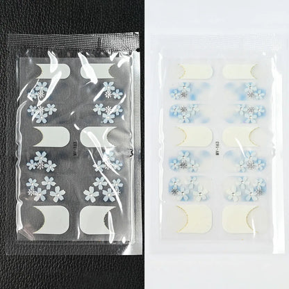 59 Style of Nail Stickers 1Sheet Rhinestones Fashion Nail Wraps Self Adhesive Manicure Decoracion DIY Full Cover Nail Sticker#5-