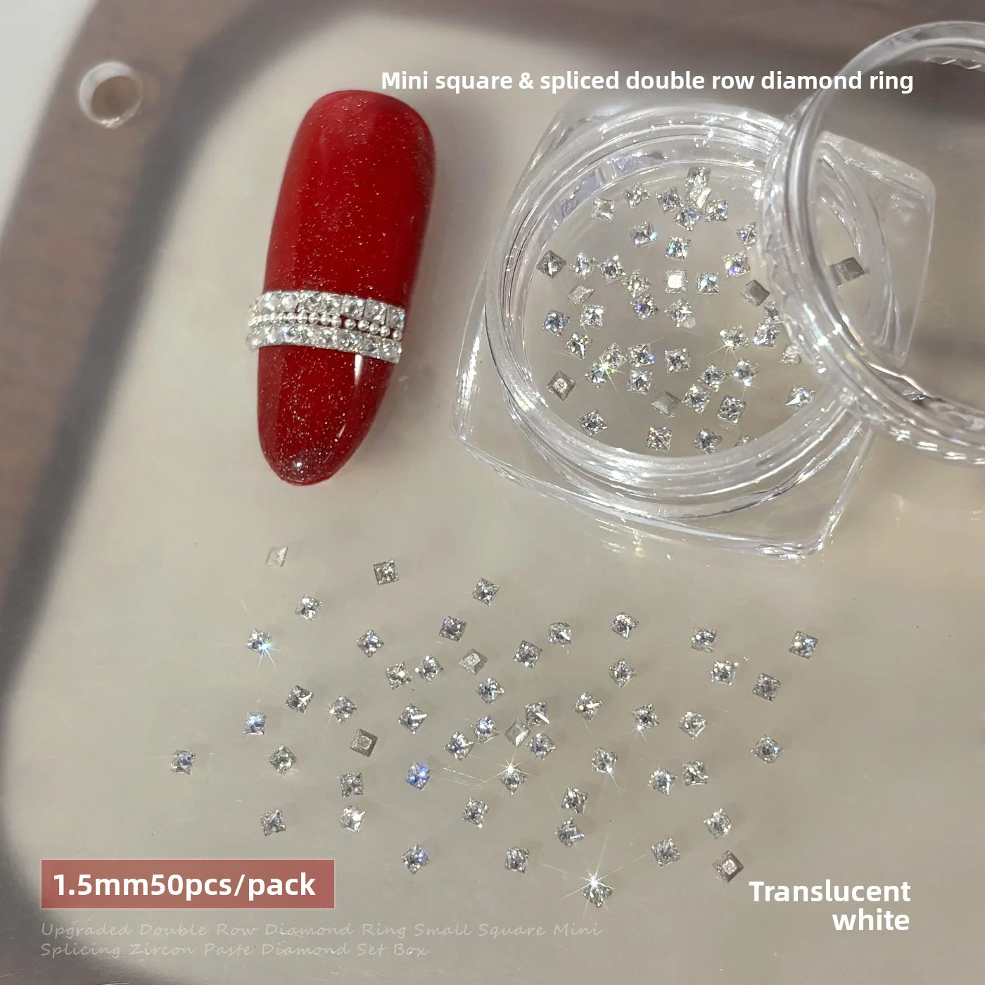 Mixed Shape Zircon Nail Rhinestones 50pc