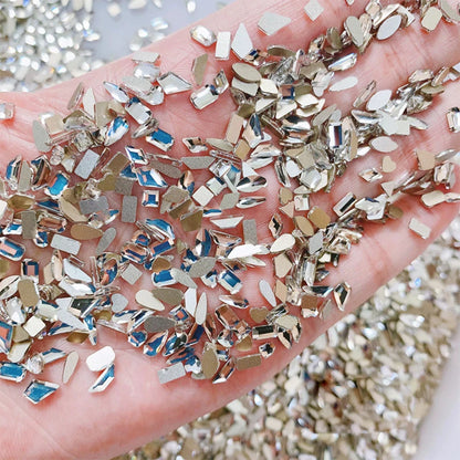 6mm Light Pink Heart Rhinestone 3D Nail Art Charms 50Pcs Flat-Back Crystal Manicure Accessory DIY Love Gems Stone Nail Decor*YK9