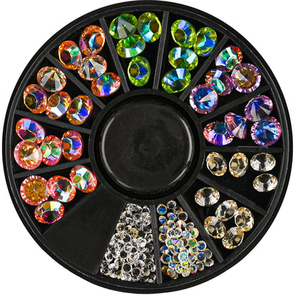 1Box Mixed Acrylic Gems Nail Rhinestones 3D Metal Alloy Nail Charms Flat Jewelry Decoration DIY Manicure Accessory DIY Stones*5H