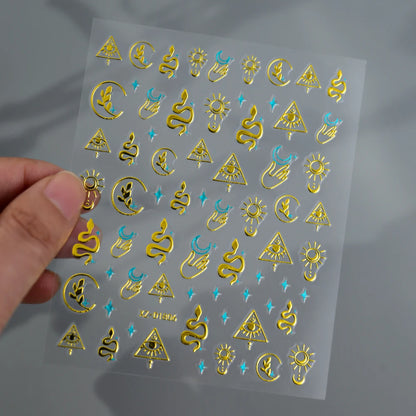 5D Bohemian Gold Silver Nail Art Stickers