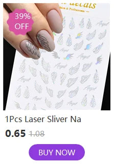 3D Laser Silver/Rose Gold Hollow Cross Star Nail Art Stickers Design Self-Adhesive Hollow Cross Star Nail/Body Art Decor Sticker