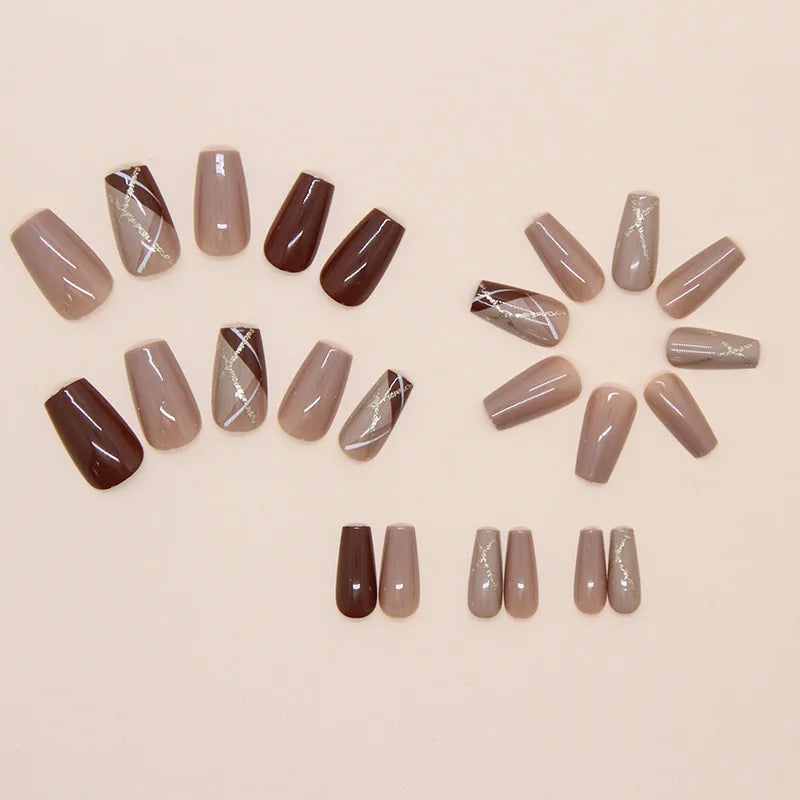 Peachy Gradient Coffin Press-On Nails