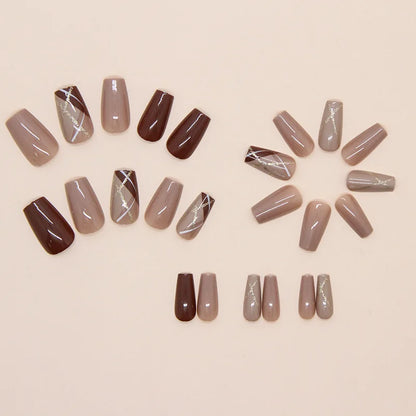 Peachy Gradient Coffin Press-On Nails