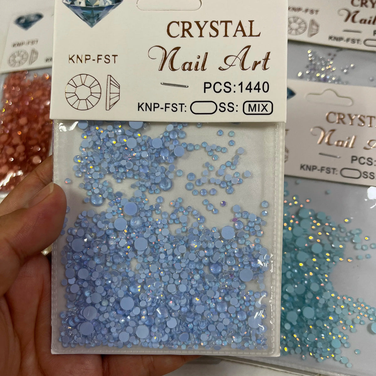 Crystal AB Rhinestone Nail Art Kit 12 Grid