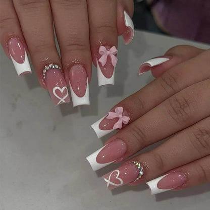 French Gradient Love Press-On Nails
