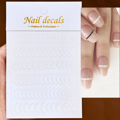 3D French Nail Stickers 1pcs French Romance Fashion Nail Accessories Metal Line Nail Stickers Nail Art Stickers Nail Stickers