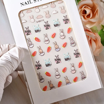 5D Sea Nail Art Stickers Embossed Self-Adhesive Ocean Beach Style Nail Slider Kawaii Starfish/Shell/Coral Reef Decor Nail Decals
