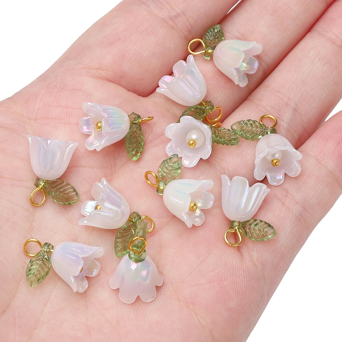 Lily Valley Flower Bud Acrylic Beads