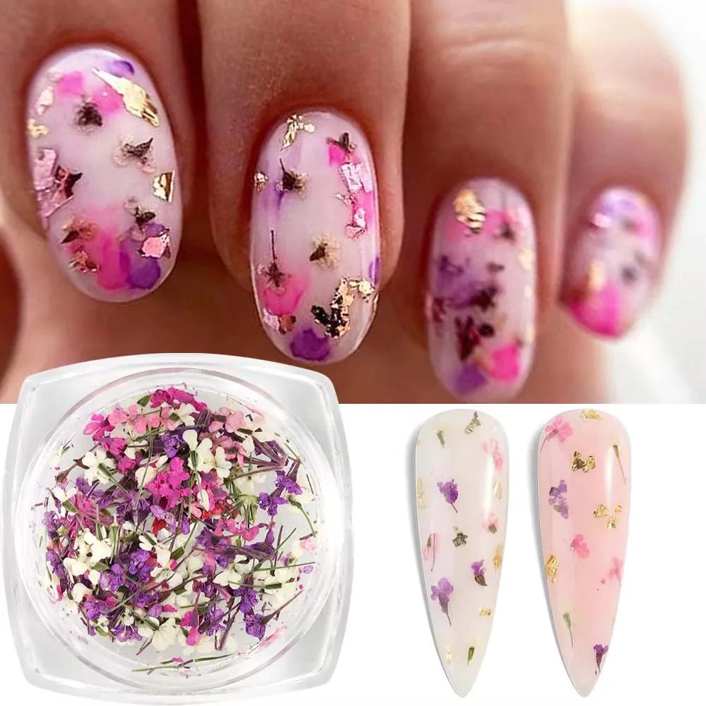Spring Floral Leaf Nail Charm Box