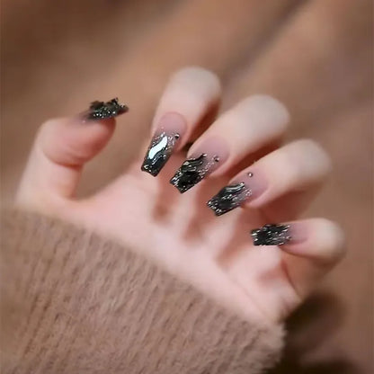 3D Diamond Coffin Press-On Nails