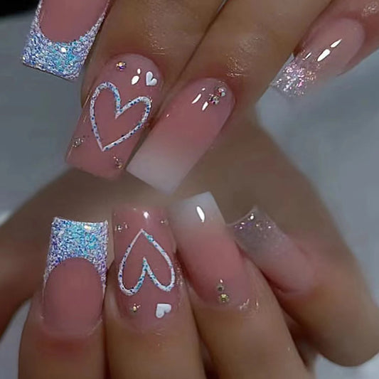 French Gradient Love Press-On Nails