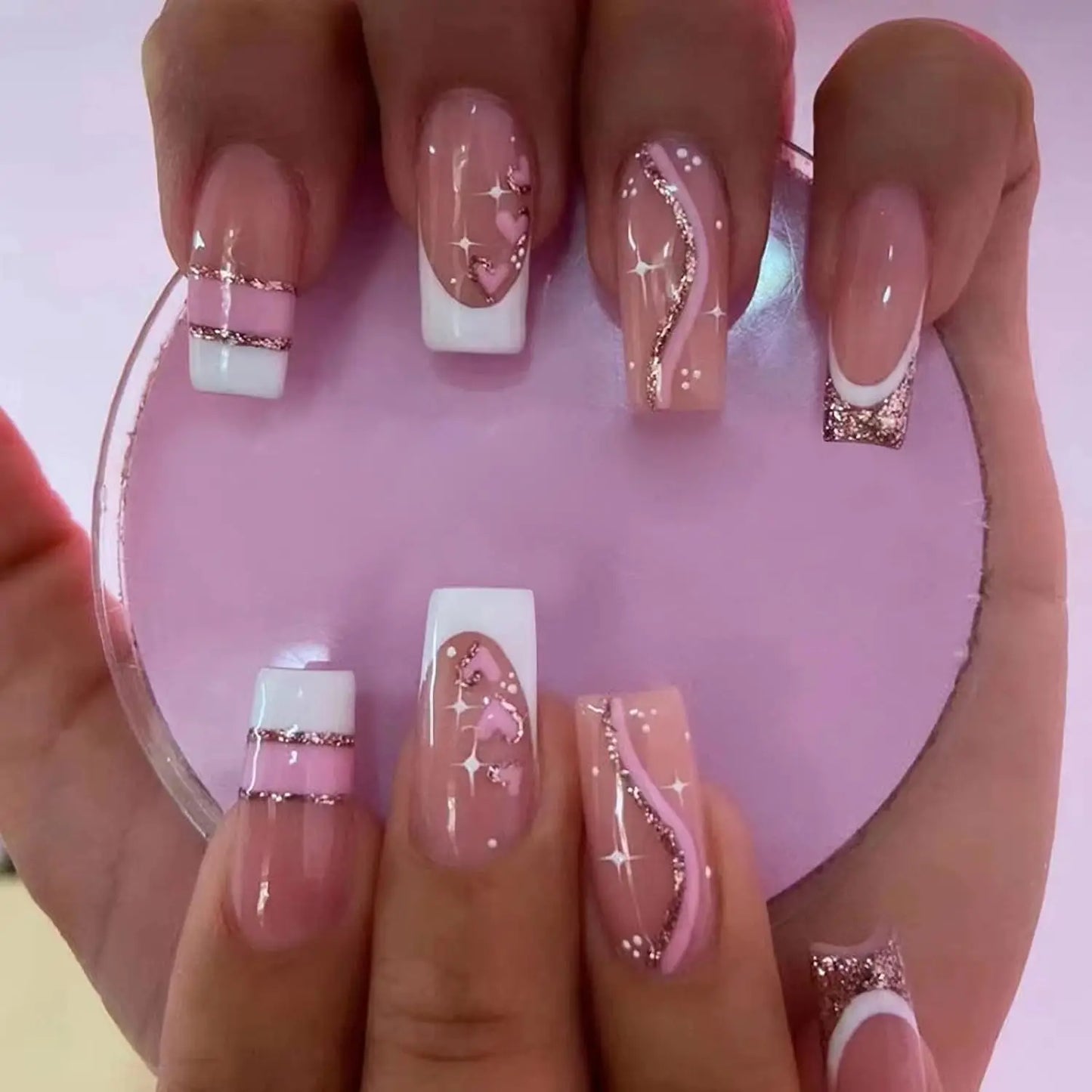 French Gradient Love Press-On Nails