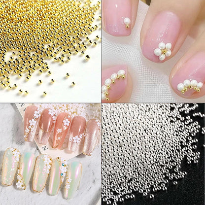 3D Mixed Pearl Nail Charms 12 Grid Box