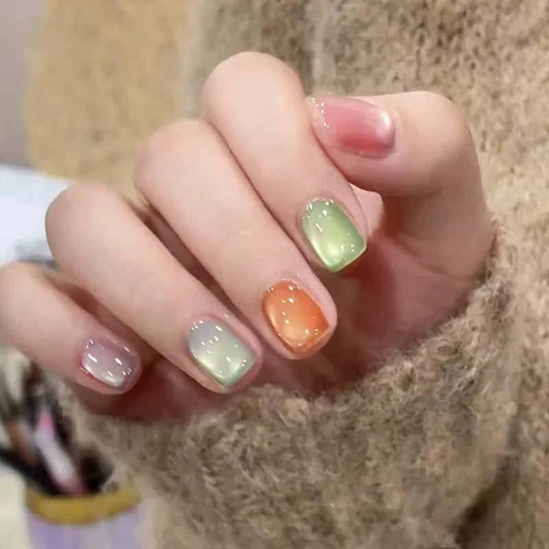 Glitter White French Press-On Nails