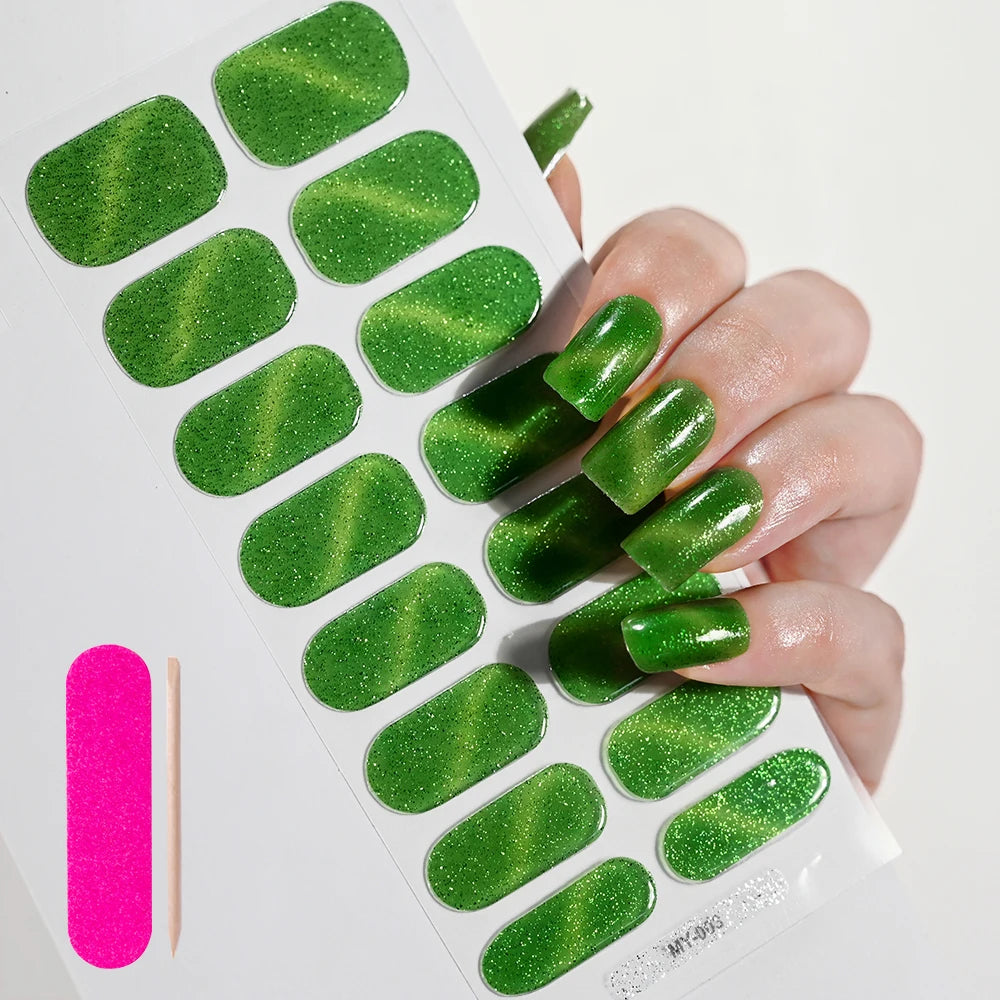 Clear Semi Cured Gel Nail Stickers infused Transparent Gel Polish Slider UV lamp Cured Extended Nails Tip Strips DIY Manicure*T1
