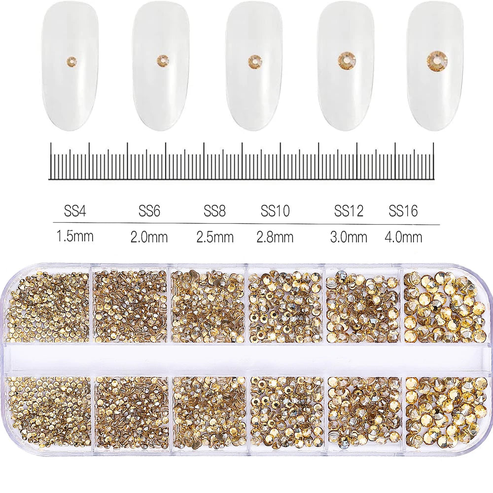 Crystal AB Rhinestone Nail Art Kit 12 Grid