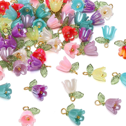 Lily Valley Flower Bud Acrylic Beads