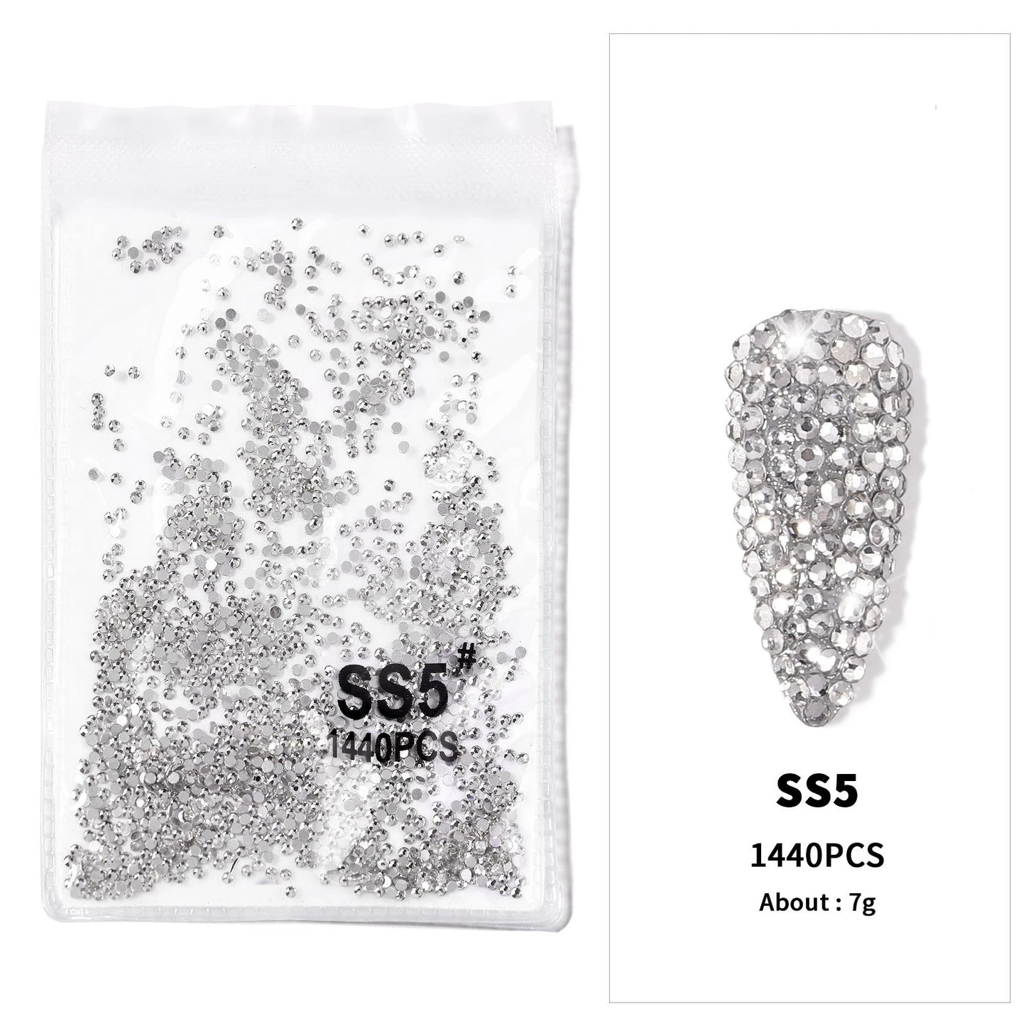 Crystal AB Rhinestone Nail Art Kit 12 Grid