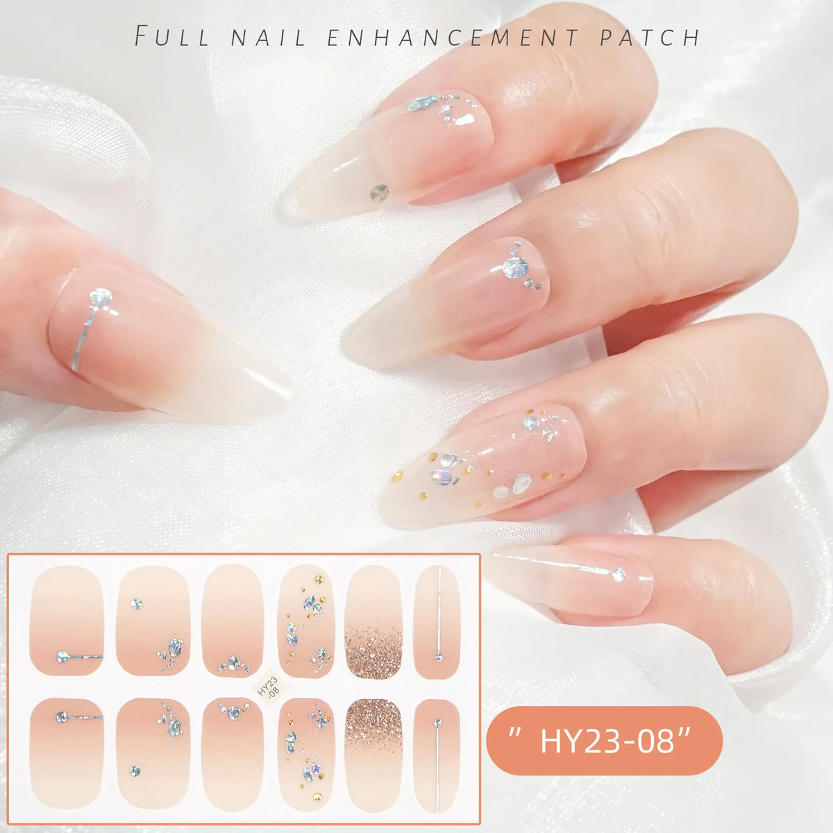 59 Style of Nail Stickers 1Sheet Rhinestones Fashion Nail Wraps Self Adhesive Manicure Decoracion DIY Full Cover Nail Sticker#5-