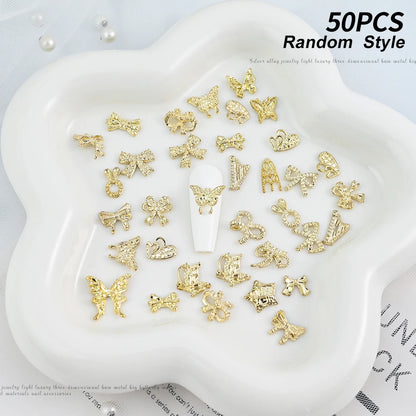 Mixed Crystal Rhinestone Nail Charms 50pc