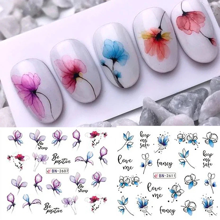 Ink Bloom Graffiti Nail Art Stickers
