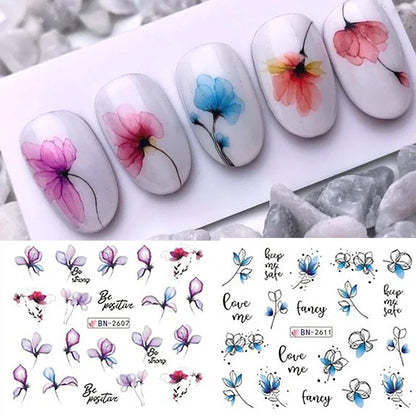 Ink Bloom Graffiti Nail Art Stickers