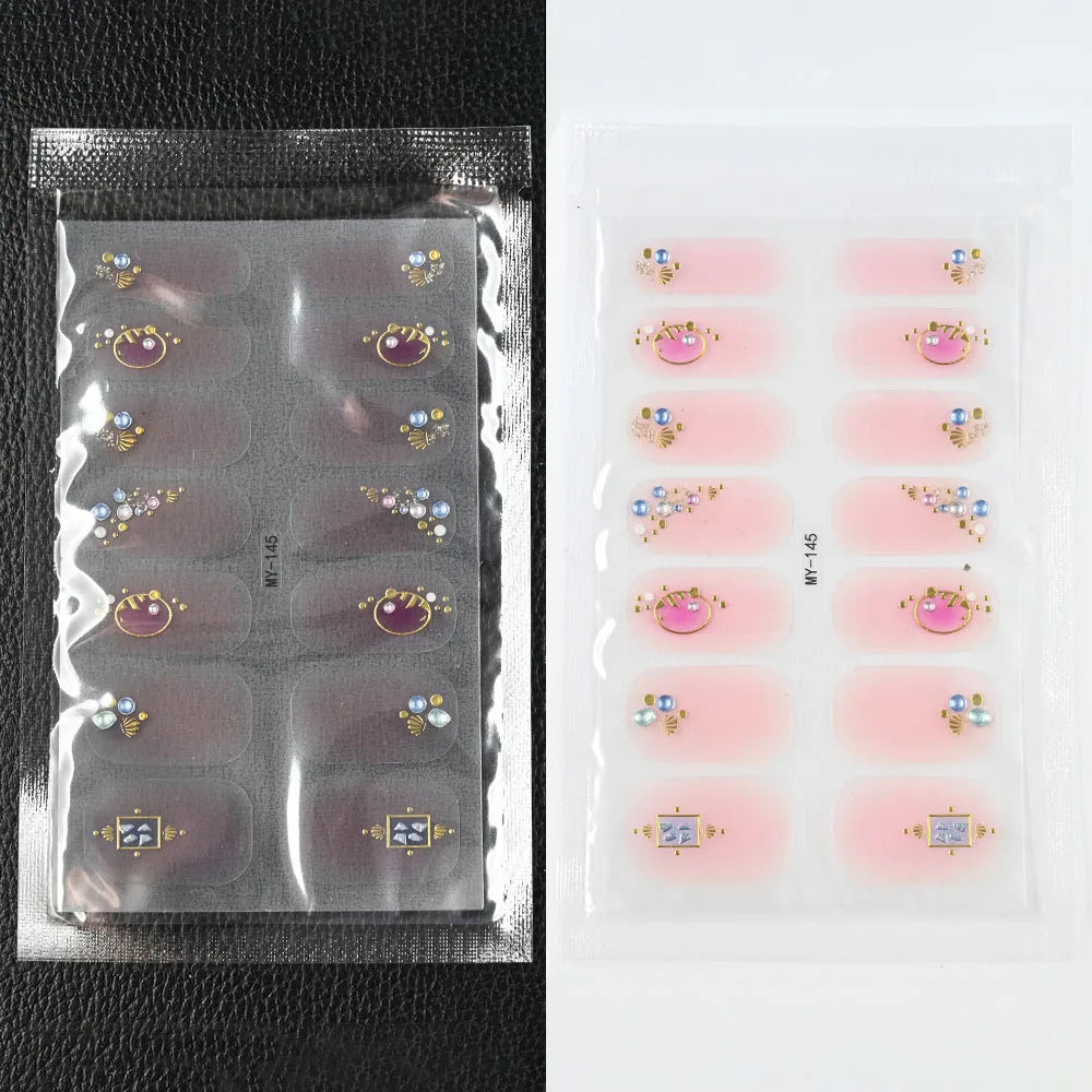 59 Style of Nail Stickers 1Sheet Rhinestones Fashion Nail Wraps Self Adhesive Manicure Decoracion DIY Full Cover Nail Sticker#5-