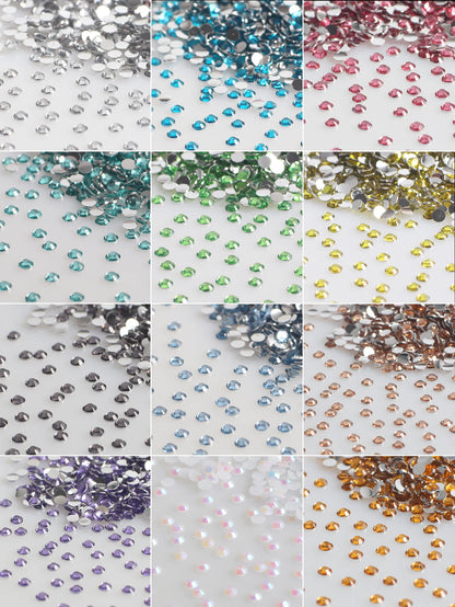 AB Color Diamond Nail Charms 12 Color Set