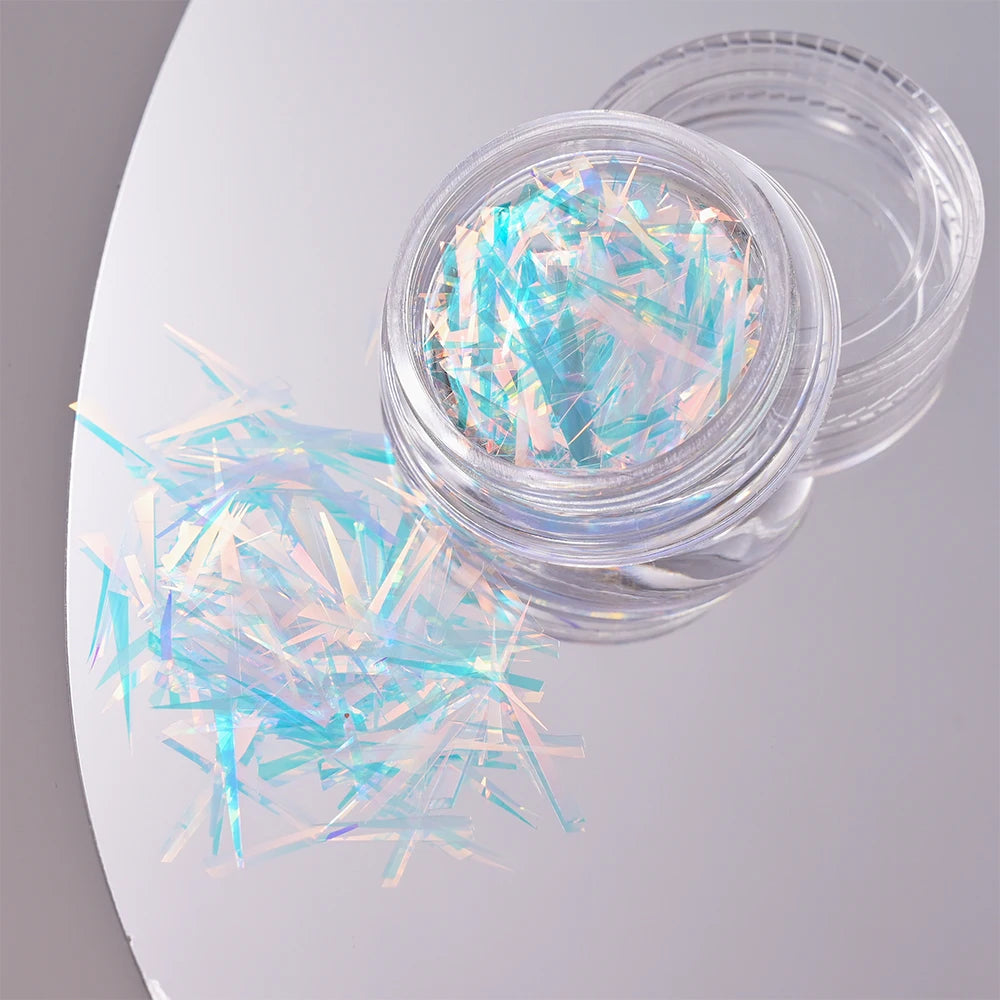Aurora Glass Ice Cube Nail Foil Stickers 11pc