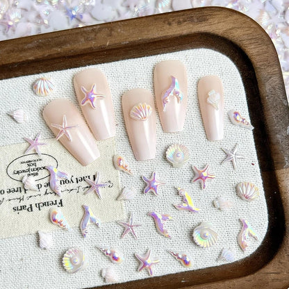 Ocean Theme Shell Starfish Nail Gems 50pc