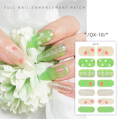 59 Style of Nail Stickers 1Sheet Rhinestones Fashion Nail Wraps Self Adhesive Manicure Decoracion DIY Full Cover Nail Sticker#5-