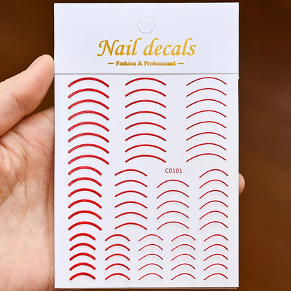 3D French Nail Stickers 1pcs French Romance Fashion Nail Accessories Metal Line Nail Stickers Nail Art Stickers Nail Stickers