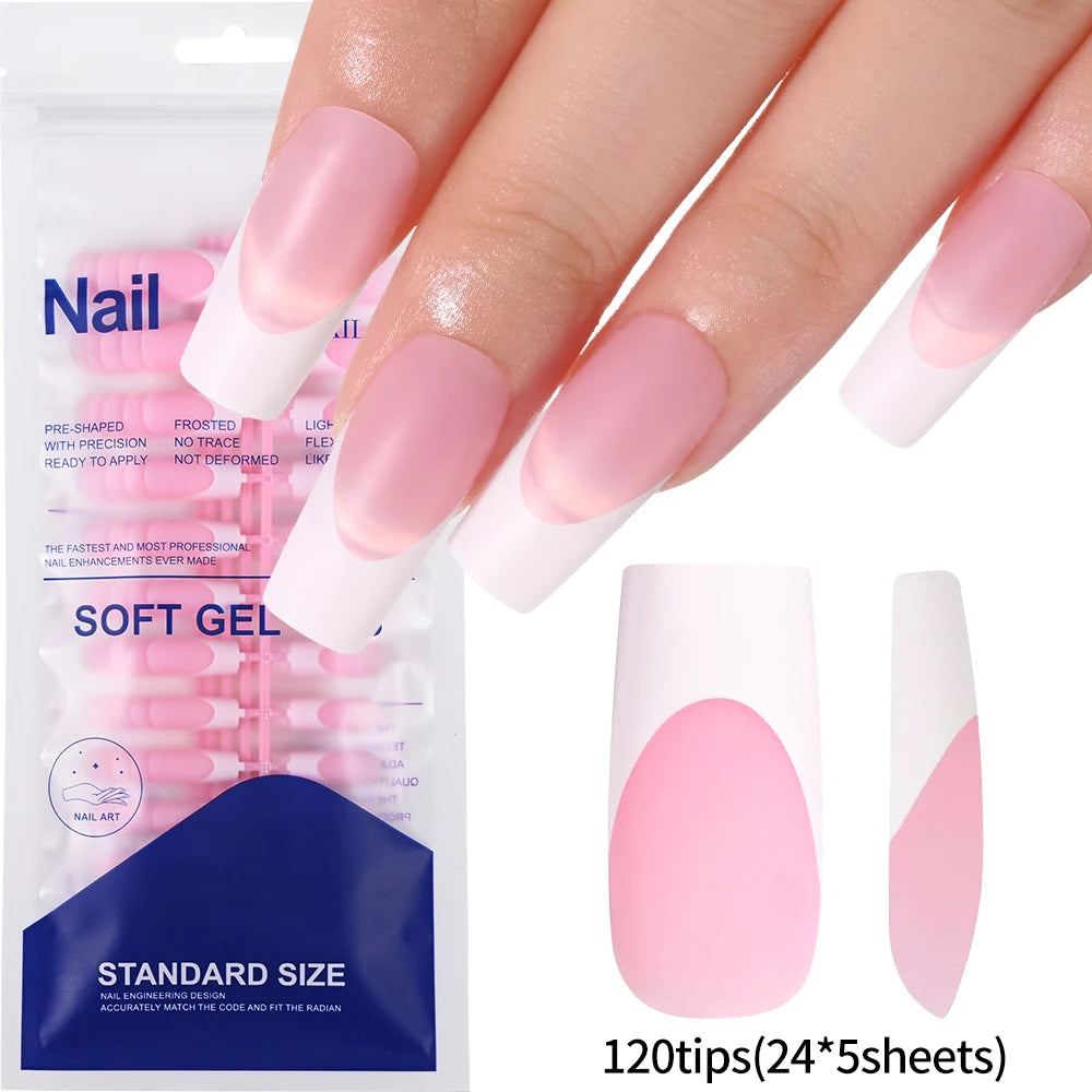 Light Pink Square Press-On Nails 100pc