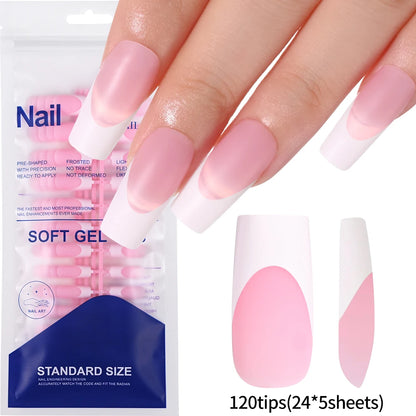 Light Pink Square Press-On Nails 100pc