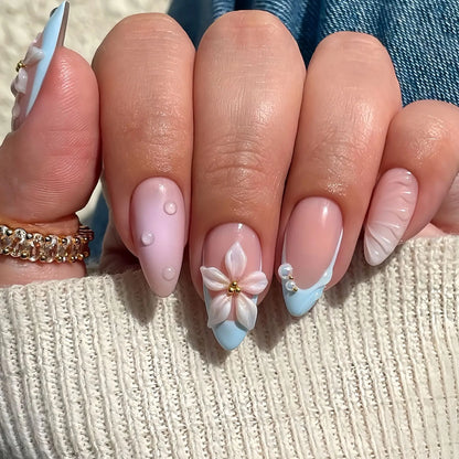 Pink Butterfly Ballet Press-On Nails