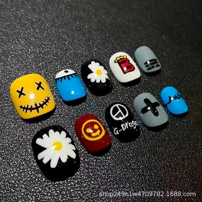 Cute Cartoon Bean Press-On Nails 30pc