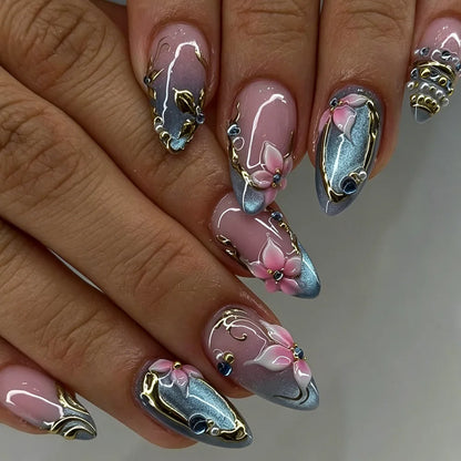 Pink Butterfly Ballet Press-On Nails