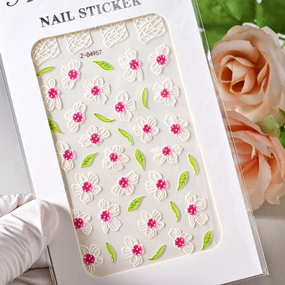5D Sea Nail Art Stickers Embossed Self-Adhesive Ocean Beach Style Nail Slider Kawaii Starfish/Shell/Coral Reef Decor Nail Decals
