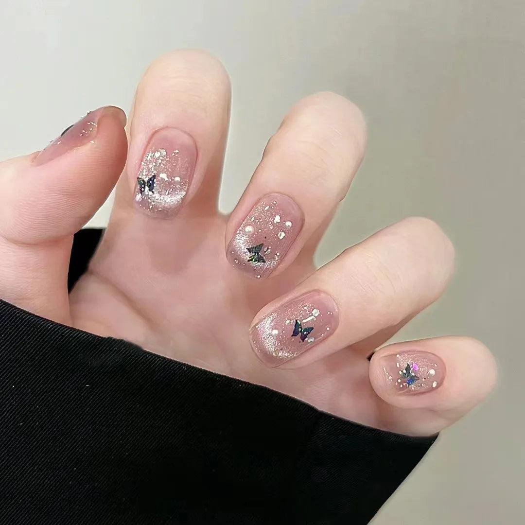 Black Bow Ballerina Press-On Nails