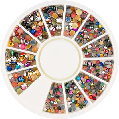 1Box Mixed Acrylic Gems Nail Rhinestones 3D Metal Alloy Nail Charms Flat Jewelry Decoration DIY Manicure Accessory DIY Stones*5H