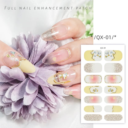 59 Style of Nail Stickers 1Sheet Rhinestones Fashion Nail Wraps Self Adhesive Manicure Decoracion DIY Full Cover Nail Sticker#5-