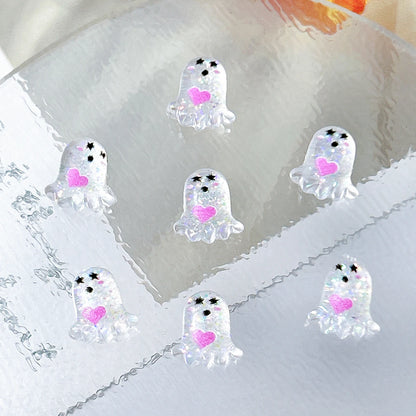 Cartoon Spider Cat Ghost Nail Charms 30pc